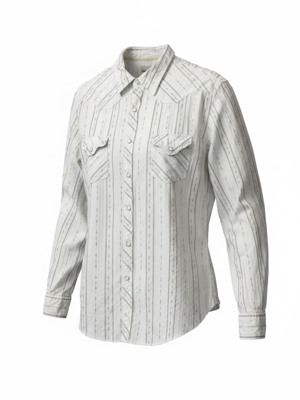 Vintage Arizona Jean Co. Men XL Western White Tan Striped White snap closure